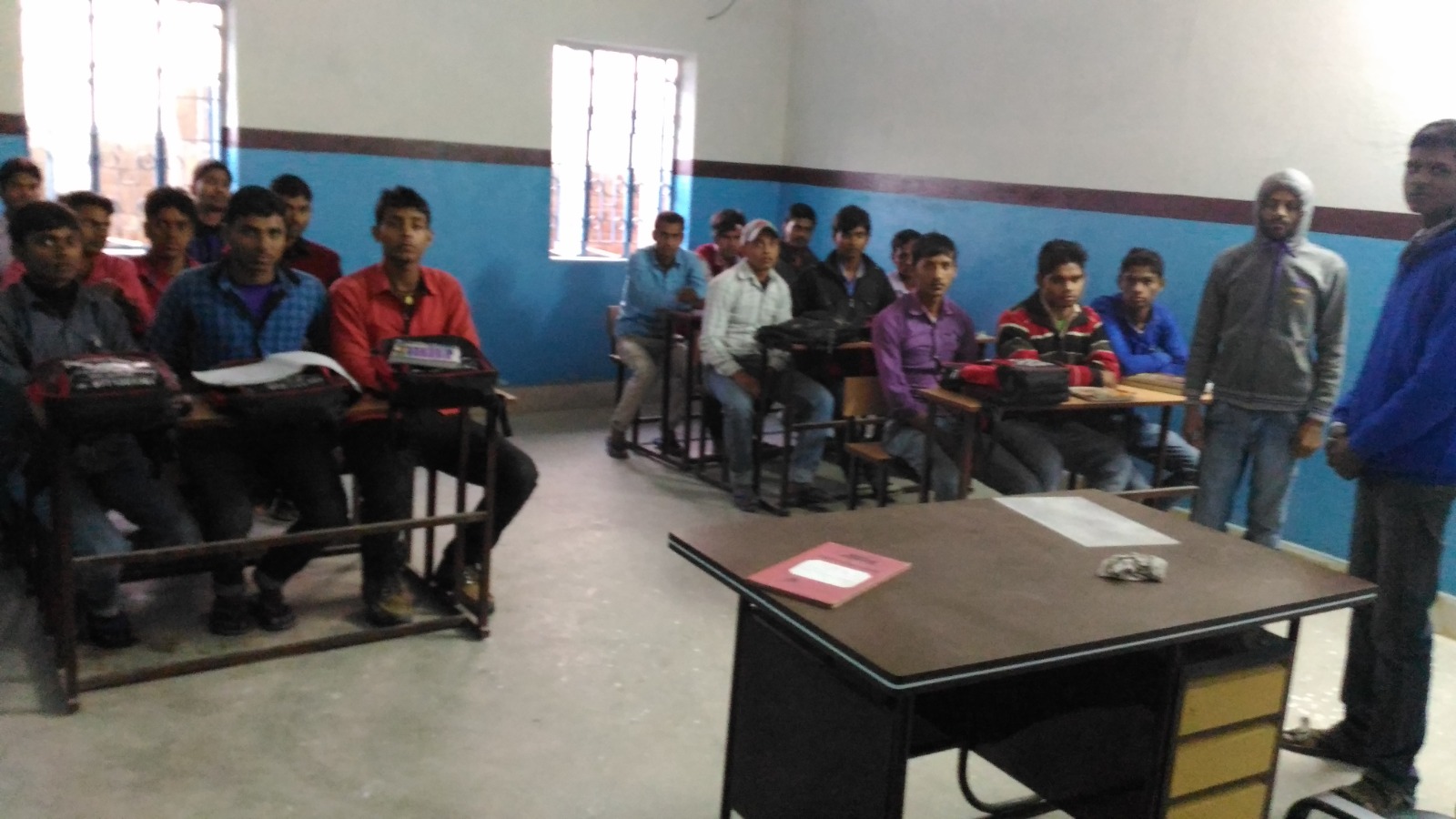 Classroom with instructor standing